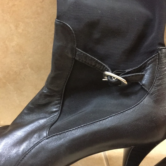 Nine West leather/fabric boot sz 6 1/2 - Picture 2 of 2